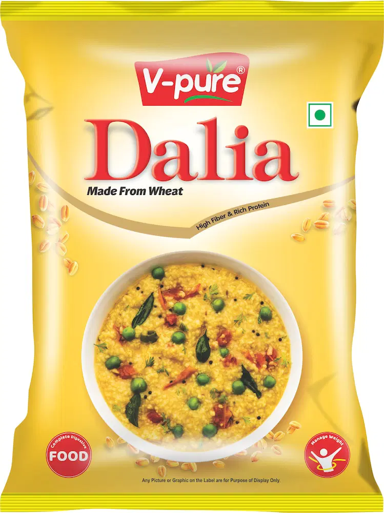 V-Pure, Dalia Fiber Rich Broken Wheat 500g, Improves Metabolism, Hi-Fibre Classic Dalia