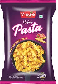 V-Pure Italian White Pasta Spiral, Wheat Sooji Based, Rich in Fiber, Cholesterol Free 400 Gram