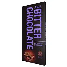 Amul Bitter Chocolate, 75% Rich in Cocoa, Made From Finest Cocoa Beans, 150g