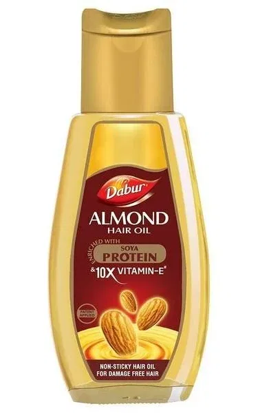 Dabur Almond Hair Oil, 290ml, Provides Damage Protection, Non Sticky Formula, For Soft & Shiny Hair