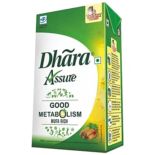 Dhara Assure Refined - Vegetable Oil, 1 Ltr
