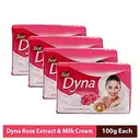 Dyna Premium Beauty Rose Extract & Milk Cream Bath Soap, 100 g (Pack of 5) – image 1