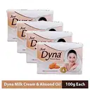 Dyna Bathing Soap - Milk & Almond, 100 g (Pack of 5) – image 1