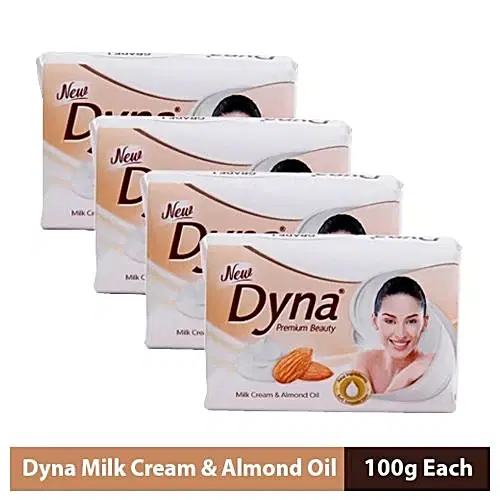 Dyna Bathing Soap - Milk & Almond, 100 g (Pack of 5)