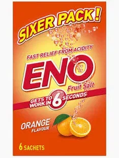 Eno Fruit Salt, Orange Flavor, Fast Relief From Acidity, 5g