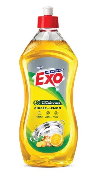 Exo Liquid Dishwash Gel, Anti Bacterial, Ginger & Lemon, Pet Bottle