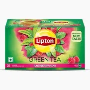 Lipton Green Tea, Raspberry Mint, 25 Tea Bags Inside