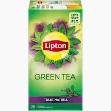 Lipton Green Tea, Tulsi Natura, 25 Tea Bags Inside