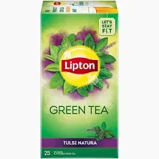 Lipton Green Tea, Tulsi Natura, 25 Tea Bags Inside