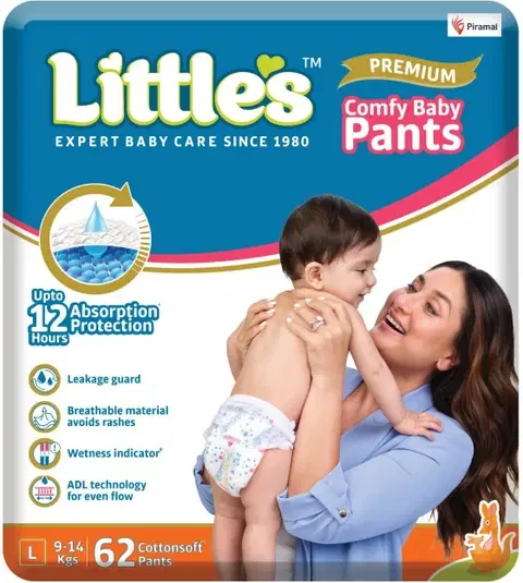Little's Premium Baby Diaper L64, (Large) Pants, 9 to 14Kgs