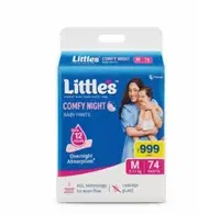 Little's Premium Baby Diaper M74, (Medium) Pants, 7 to 12Kgs