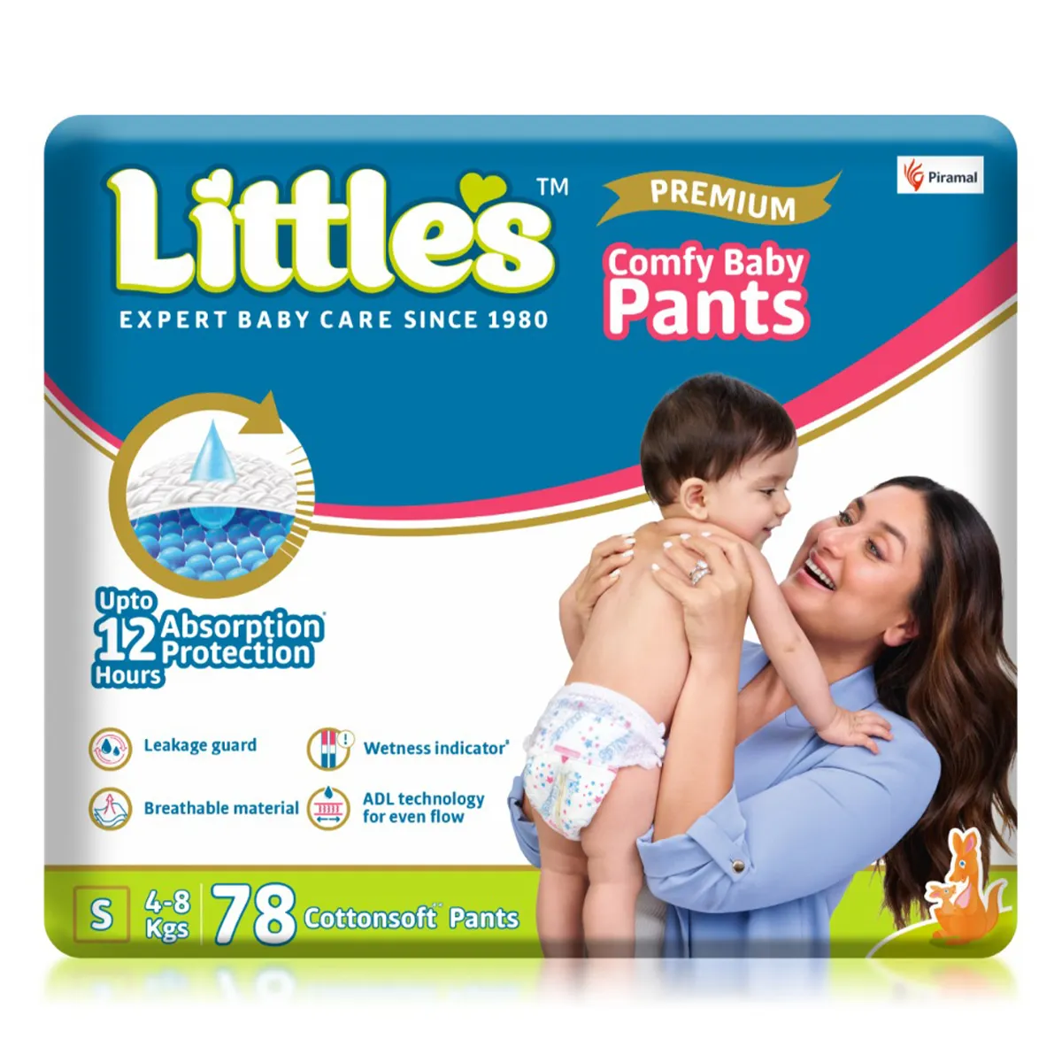 Little's Premium Baby Diaper S78, (Small) Pants, 4 to 8Kgs