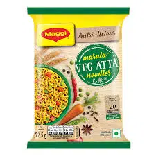 MAGGI 2-Minute Veg Atta Noodles, Masala Noodles With Goodness Of Iron, Favourite Masala Taste,52g 
