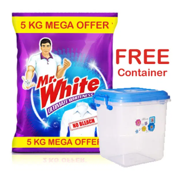 Mr White Detergent Powder, 5Kg