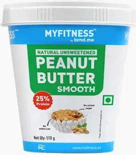 My Fitness Peanut Butter Smooth, Natural Unsweetened