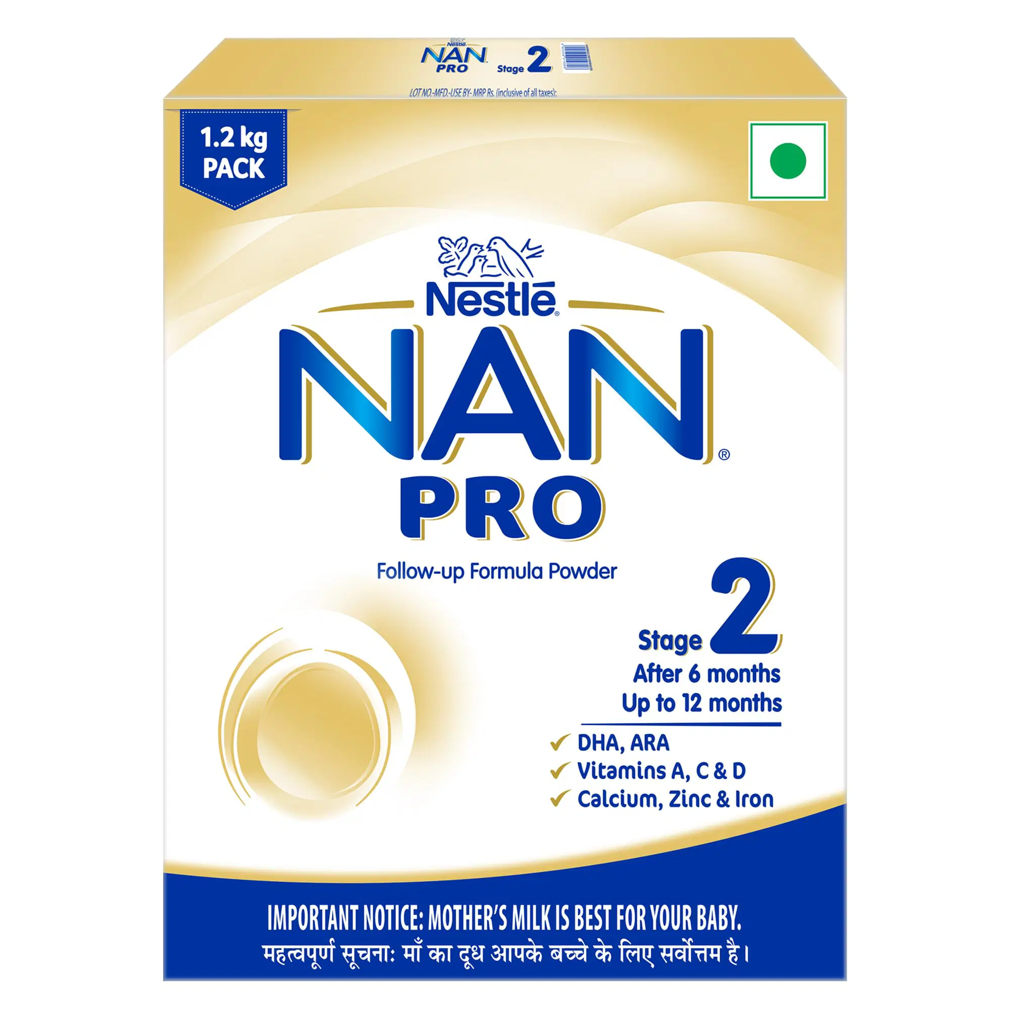 Nestle Nan Pro Stage 2 Follow-Up Formula Milk Powder (After 6 Months to 12 Months), 400 gm Powder