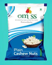 OM SS Plain Cashew Nuts (Kaju), 250g Packet, 210N