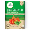 Organic India Tulsi Green Tea Pomegranate -25 Tea Bags, Stress Relieving & Anti-Inflammatory – image 1