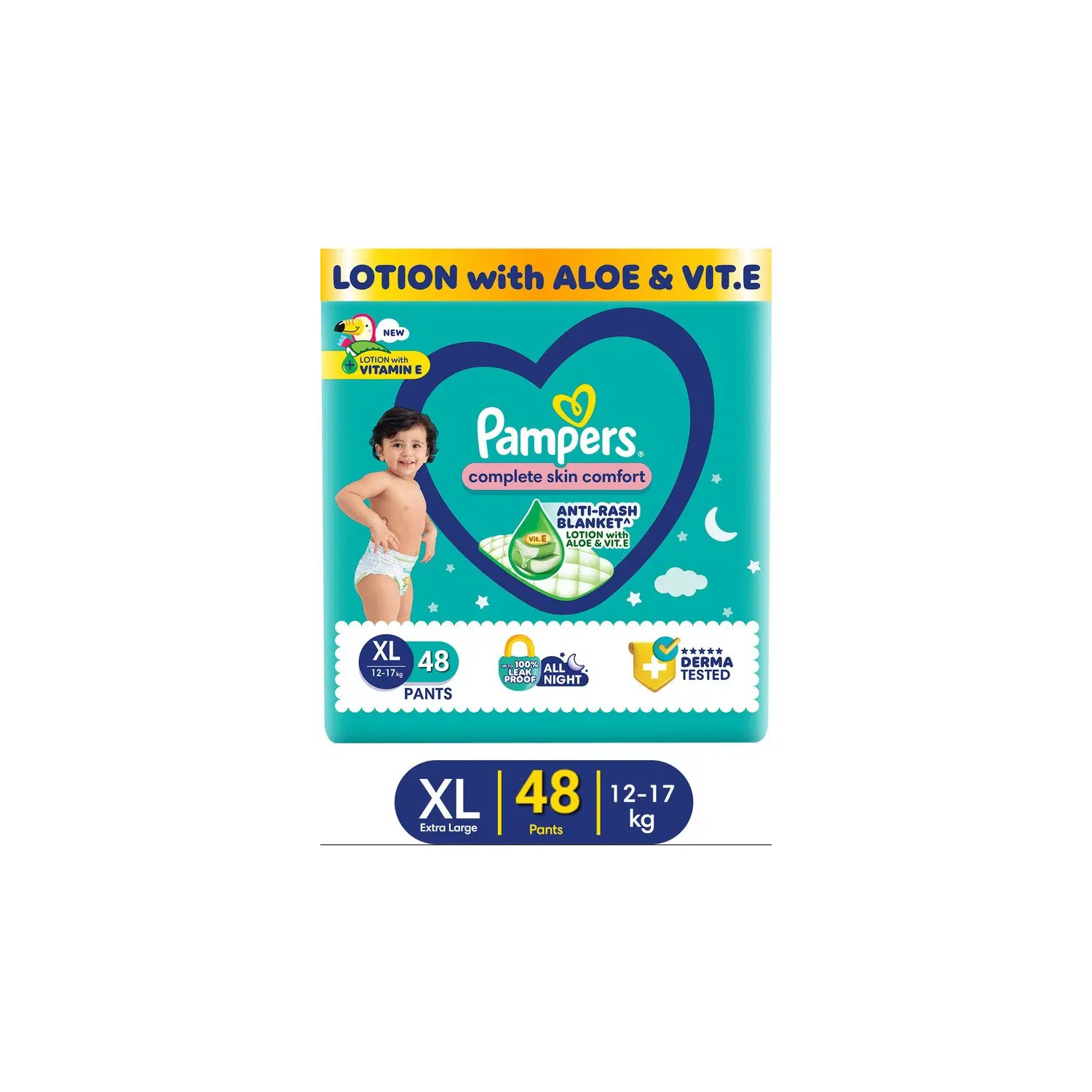 Pampers XL48 Pants, Complete Skin Comfort, (Extra Large 12-17Kg) Baby Diaper