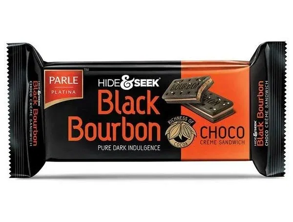 Parle Hide & Seek Black Bourbon Black Choco Creamy Sandwich, Pure Dark Indulgence, 30g