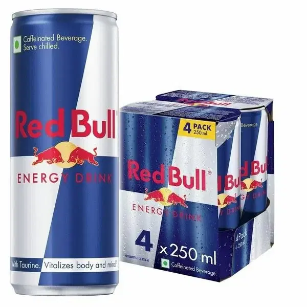 Red Bull Energy Drink, Original, 250 ml (Pack of 4)