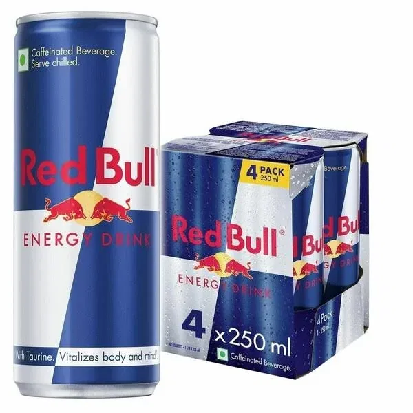 Red Bull Energy Drink, Original, 250 ml (Pack of 4)