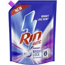 Rin Matic Front Load Bright Lock Technology Liquid Detergent, 800ml Pouch
