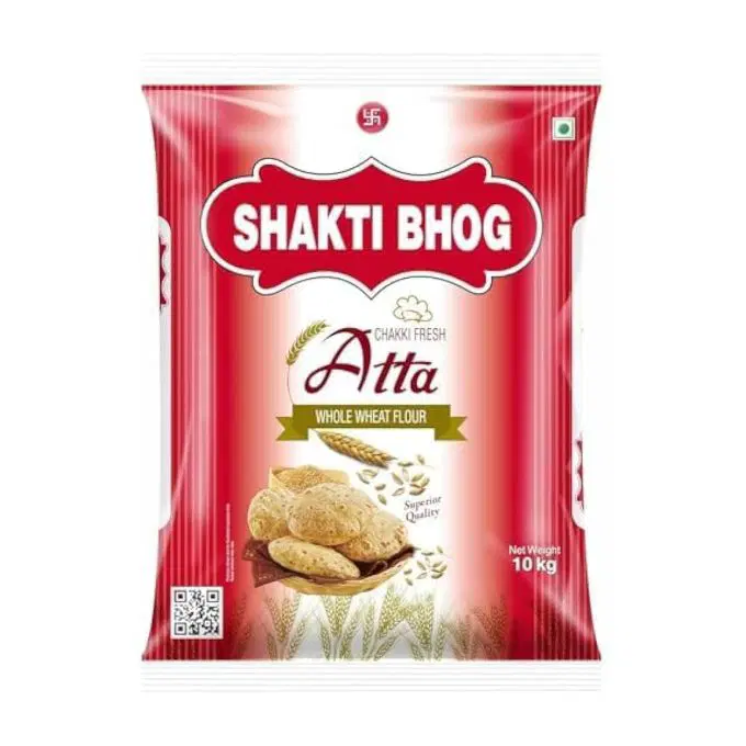 Shakti Bhog, Chakki Fresh Atta Whole Wheat Flour 100% Atta 0% Maida, 10 Kg