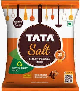 Tata Salt Vacuum Evaporated Iodized Salt, 1Kg