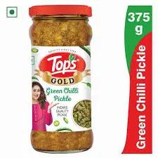 Tops Gold Green Chilli Pickle,  375g