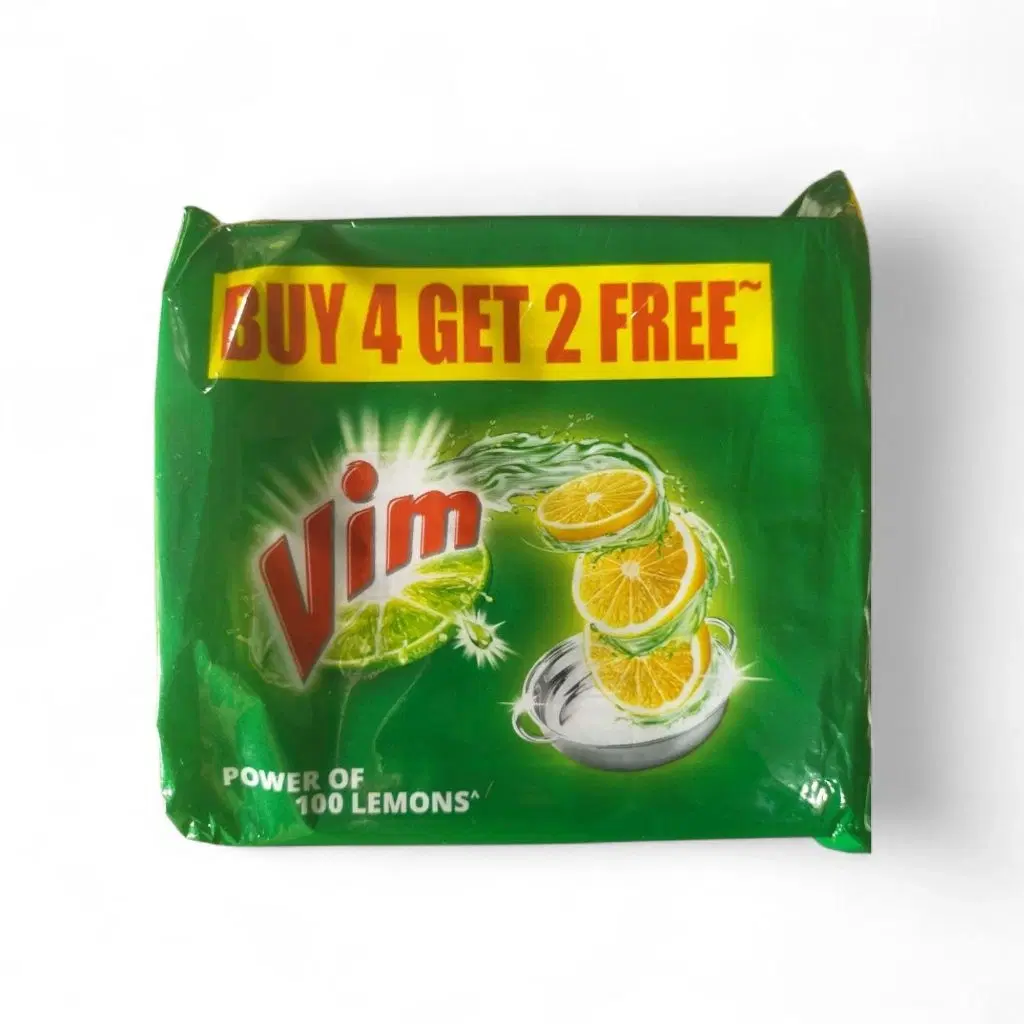 Vim Dishwash Lemon Bar (Buy 4 Get 2 Free), 90g Each