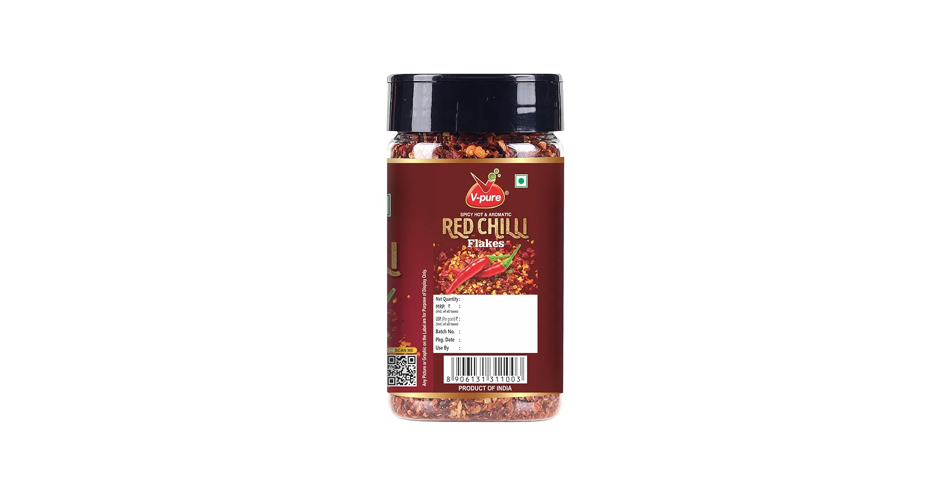 V-Pure Red Chilli Flakes, Spicy Hot & Aromatic, 50g